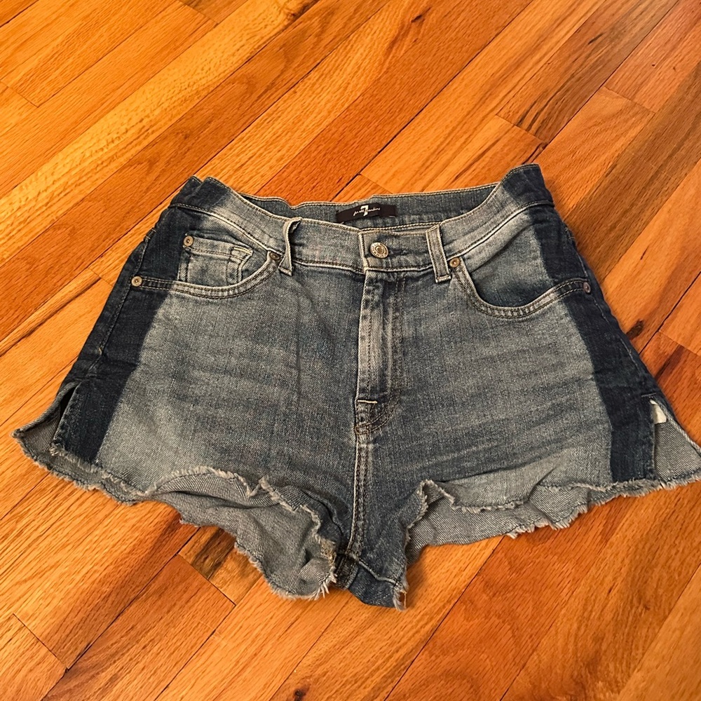 7 For All Mankind Blue Jean Shorts